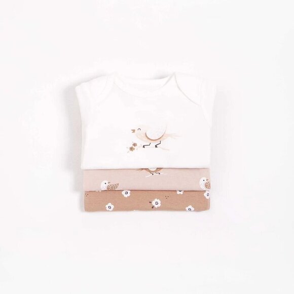 Petit Lem Mockingbird 3 Pack Bodysuits NB /0 M - Picture 2 of 4